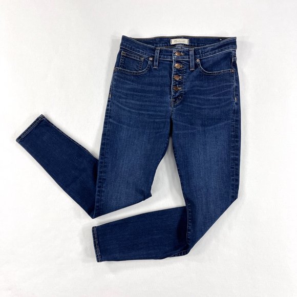 Madewell High Rise Skinny Exposed Button Fly Stretch Jean Hayes Wash J9491 - Picture 3 of 16